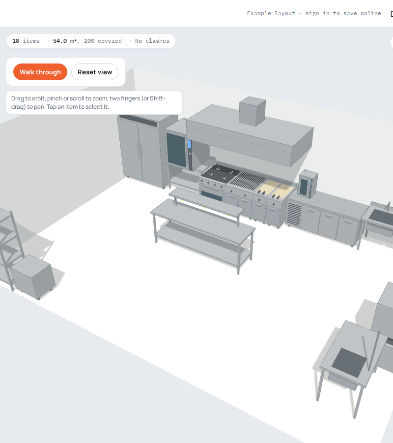 3D view of the same kitchen